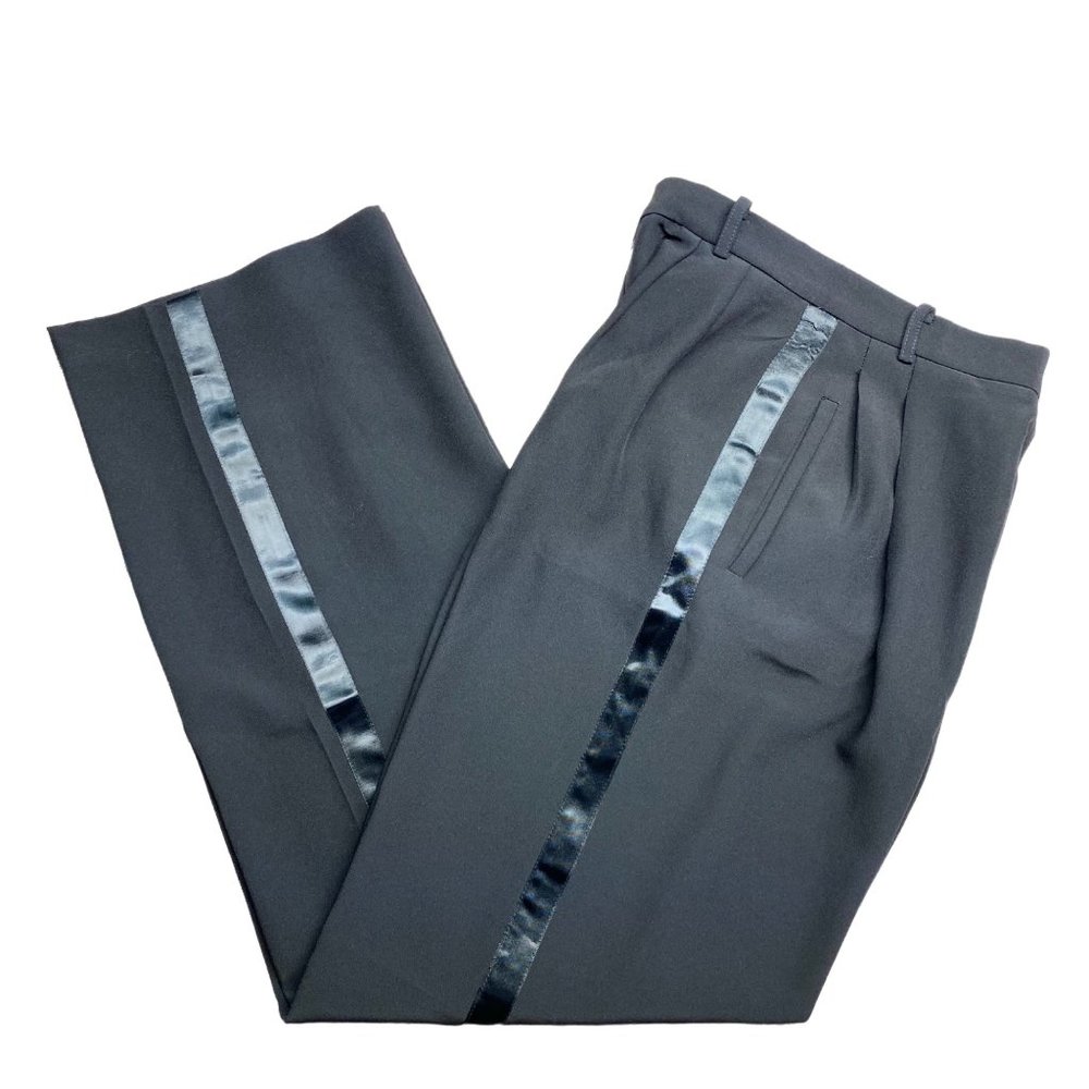 TEMPESTA Black Dressy Tuxedo Slacks Puddle Pants 4